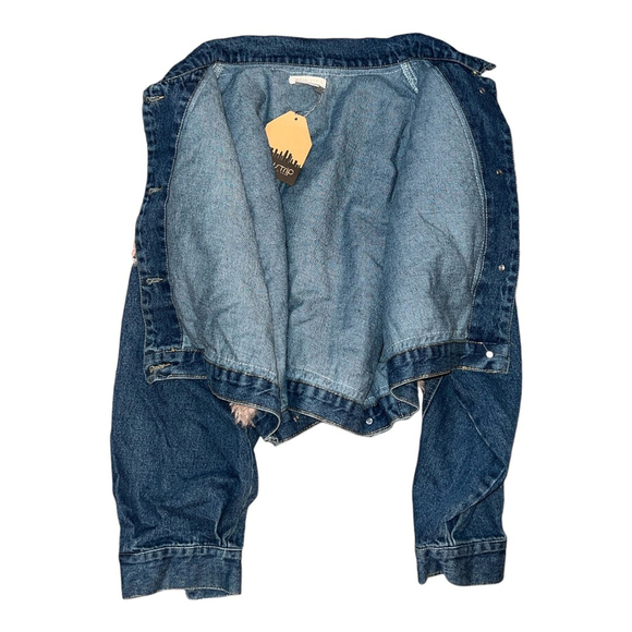 Main Strip Women's Denim Jacket - Size M - Blue & Pink M - Picture 5 of 6